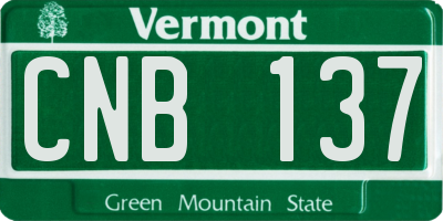 VT license plate CNB137