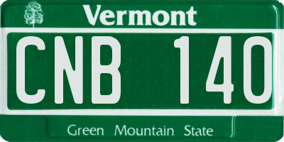 VT license plate CNB140