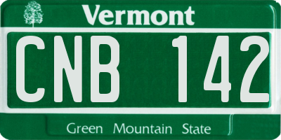 VT license plate CNB142