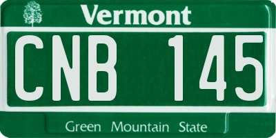 VT license plate CNB145