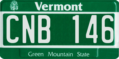 VT license plate CNB146