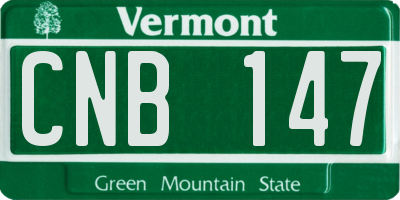 VT license plate CNB147