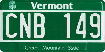 VT license plate CNB149