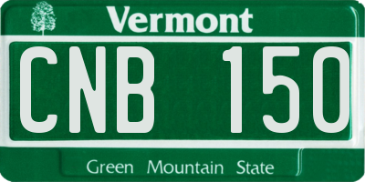 VT license plate CNB150