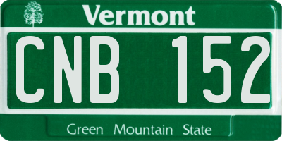 VT license plate CNB152