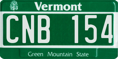 VT license plate CNB154
