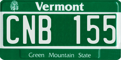 VT license plate CNB155