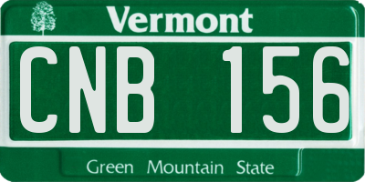 VT license plate CNB156