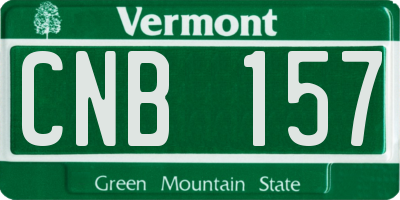 VT license plate CNB157