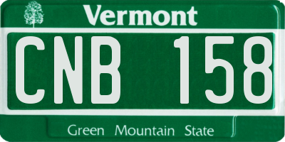 VT license plate CNB158