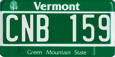 VT license plate CNB159