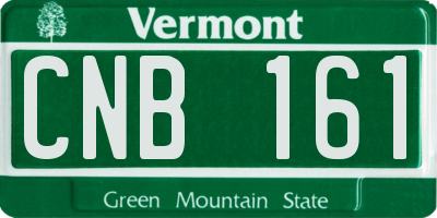 VT license plate CNB161