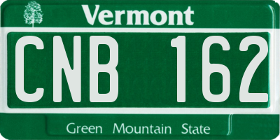 VT license plate CNB162