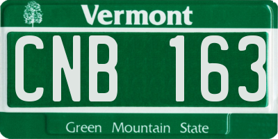 VT license plate CNB163