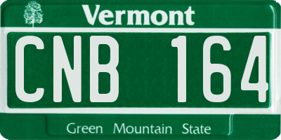 VT license plate CNB164