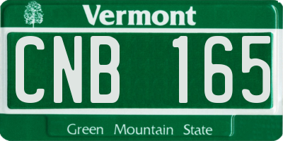 VT license plate CNB165