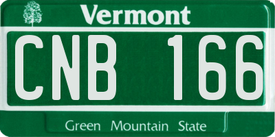 VT license plate CNB166