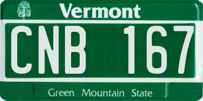 VT license plate CNB167