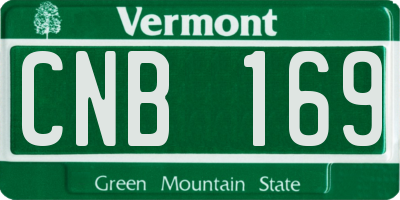 VT license plate CNB169