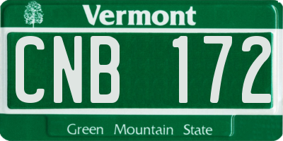 VT license plate CNB172