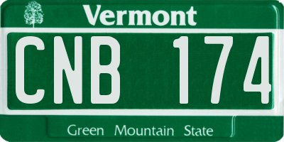VT license plate CNB174