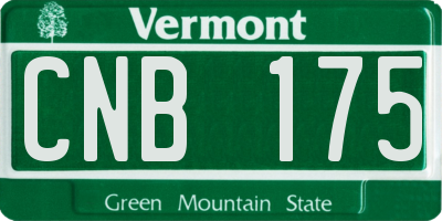 VT license plate CNB175
