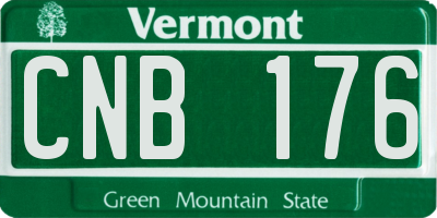VT license plate CNB176