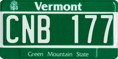 VT license plate CNB177