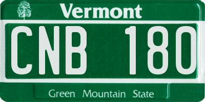 VT license plate CNB180