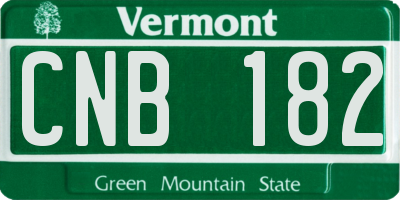 VT license plate CNB182