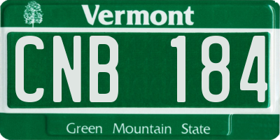 VT license plate CNB184