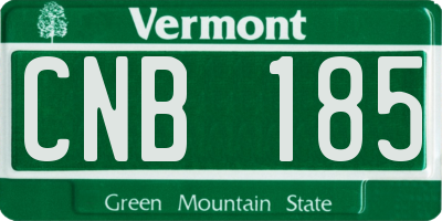 VT license plate CNB185