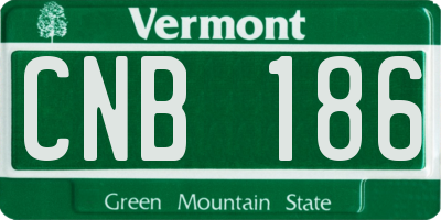 VT license plate CNB186