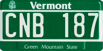 VT license plate CNB187