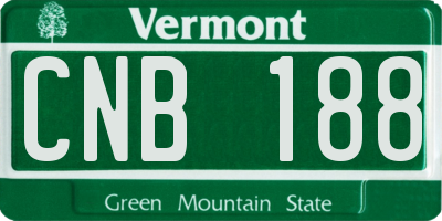 VT license plate CNB188