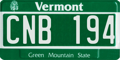 VT license plate CNB194