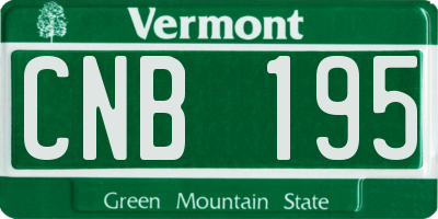 VT license plate CNB195