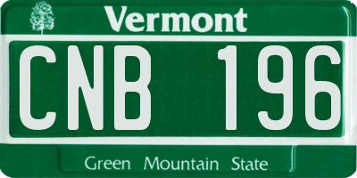 VT license plate CNB196