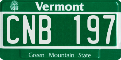 VT license plate CNB197