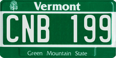 VT license plate CNB199