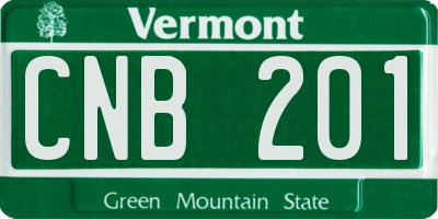 VT license plate CNB201