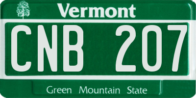 VT license plate CNB207