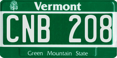 VT license plate CNB208