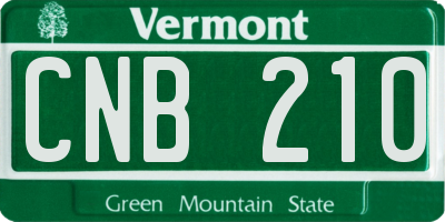 VT license plate CNB210