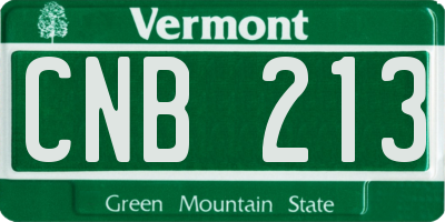 VT license plate CNB213