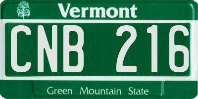 VT license plate CNB216