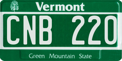 VT license plate CNB220