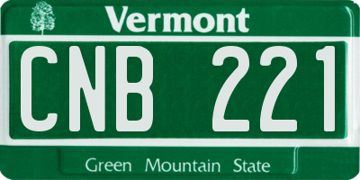 VT license plate CNB221