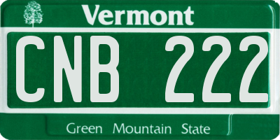 VT license plate CNB222