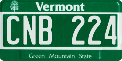 VT license plate CNB224